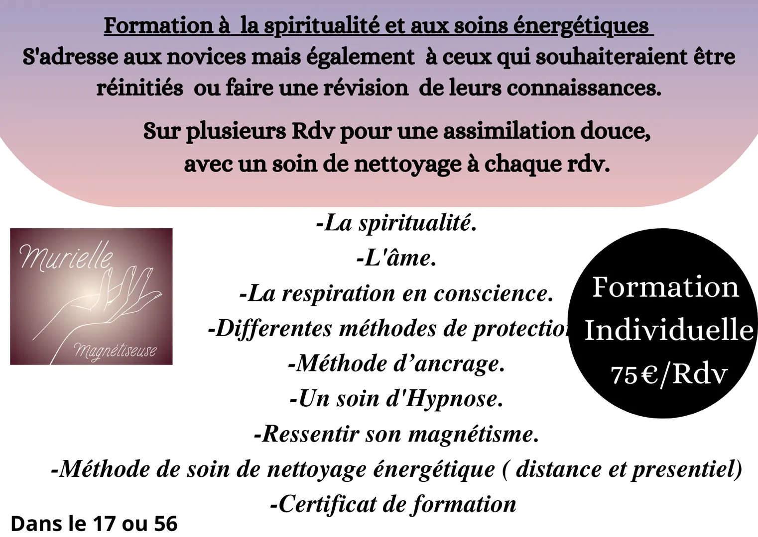 Formation spirituelle énergétique sur plusieurs RDV